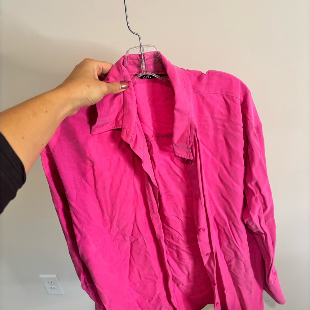 Zara Fuchsia Long-Sleeve Shirt
